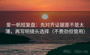 爱一帆短复盘：先对齐证据是不是太薄，再写明镜头选择（不费劲但管用）