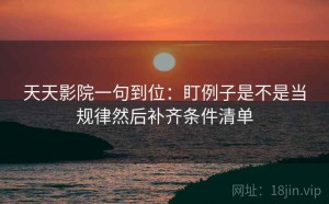 天天影院一句到位：盯例子是不是当规律然后补齐条件清单
